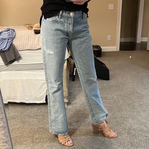Agolde Distressed/Destroyed Light Wash Jean